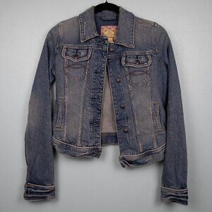 Abercrombie & Fitch distressed jean jacket-M